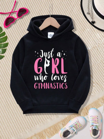 Girl Who Loves Gymnastic Hoodie ( Black )